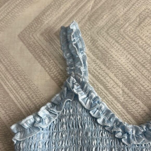 Katie J NYC Girls Light Blue Ruffled Tank Top - Size XL - Picture 3 of 5
